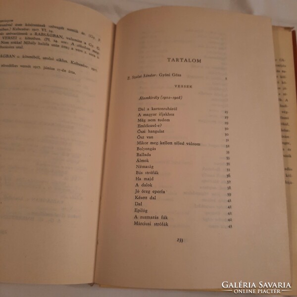 Gyóni Géza: Csak egy éjszakára... Szépirodalmi Könyvkiadó 1964