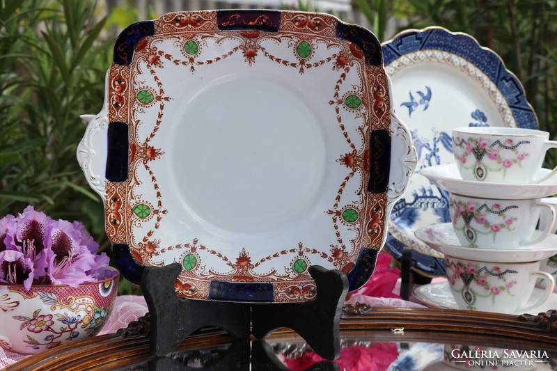 Antique English square serving bowl