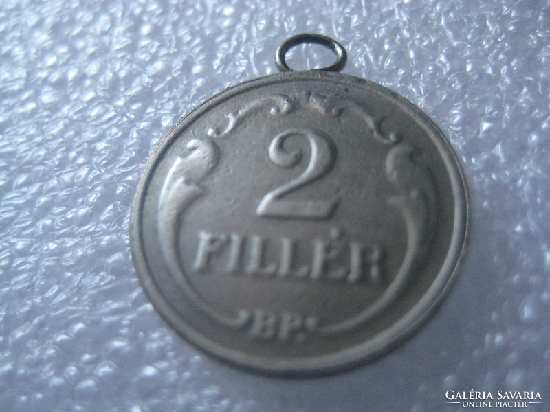 2 fillér  1939  BP.   medál formában