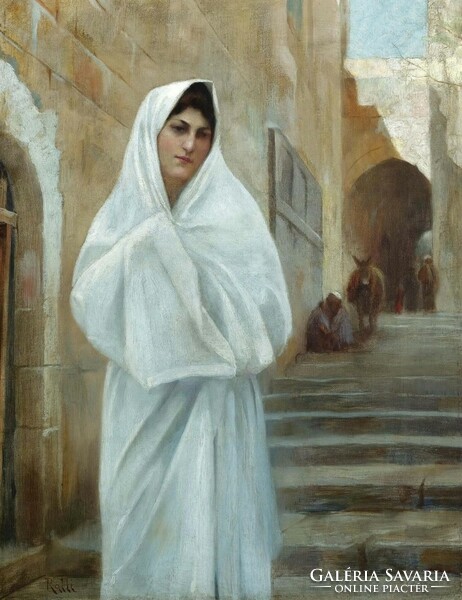 Theodoros rally - young girl in Jerusalem - on canvas reprint blind