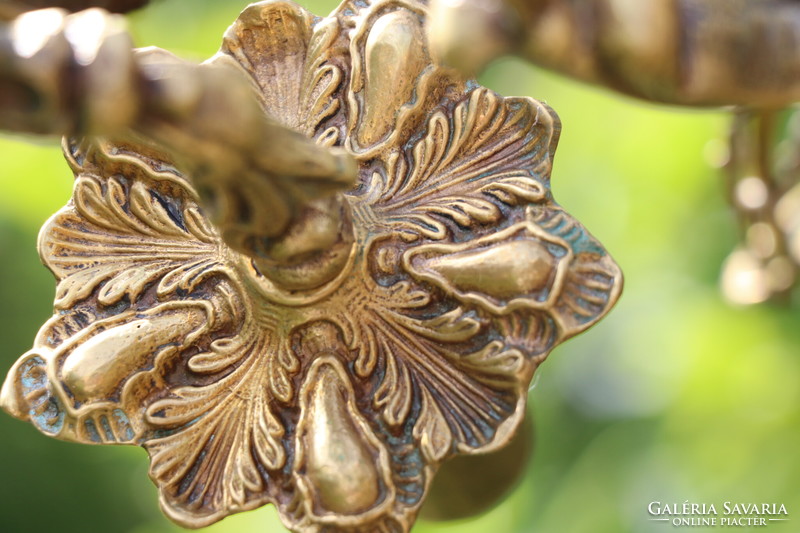 Baroque style brass 6 arm chandelier