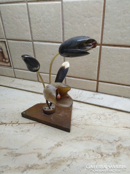 Retro table decoration for sale! Tulip bouquet made of horn for sale!