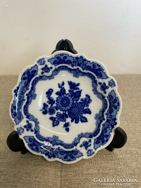 Wallendorf echt cobalt blue floral patterned porcelain plate a17