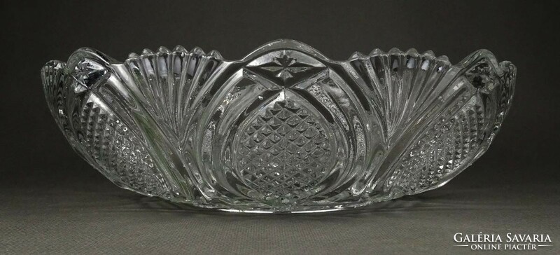 1J046 large mid century glass fruit serving bowl 25 cm