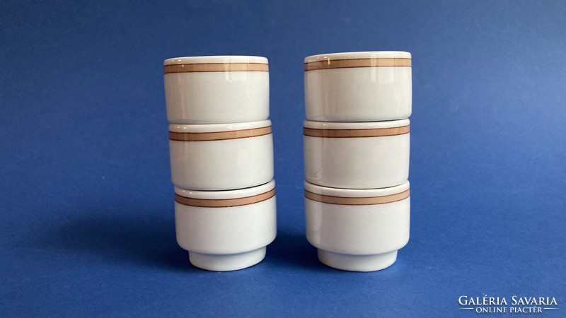 Alföldi display case 6 pálinka cups with brown pattern