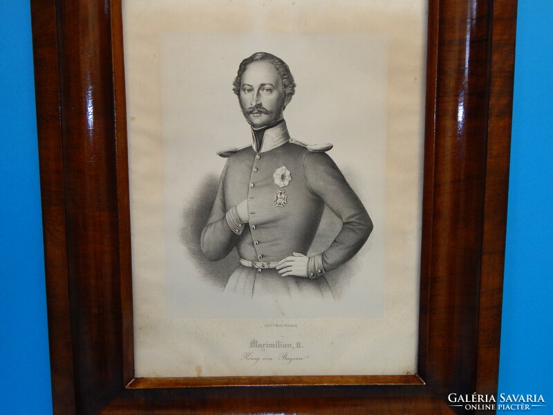 Larger (45x35 cm) lithography ii. Miksa from Bavaria, for sale without frame, circa 1850