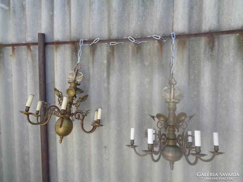 Brass chandelier with 6 branches