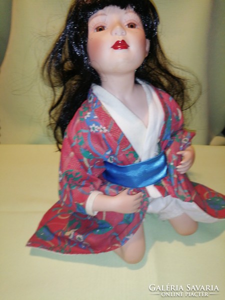 Japanese, kneeling, geisha, porcelain doll