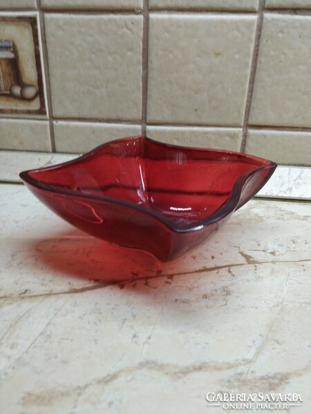 Burgundy glass bowl, offering for sale! Art deco glass offering