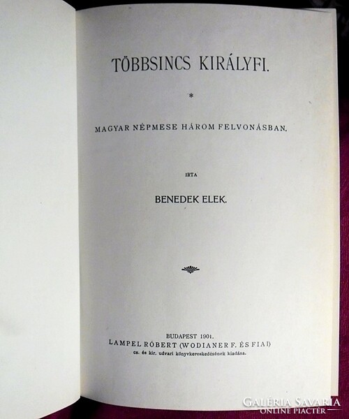 Elek Benedict: no more prince. Reprint edition