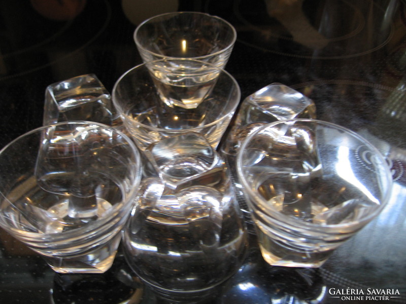 Polished, marked crystal brandy, liqueur set