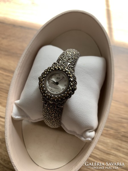 Silver marcasite watch