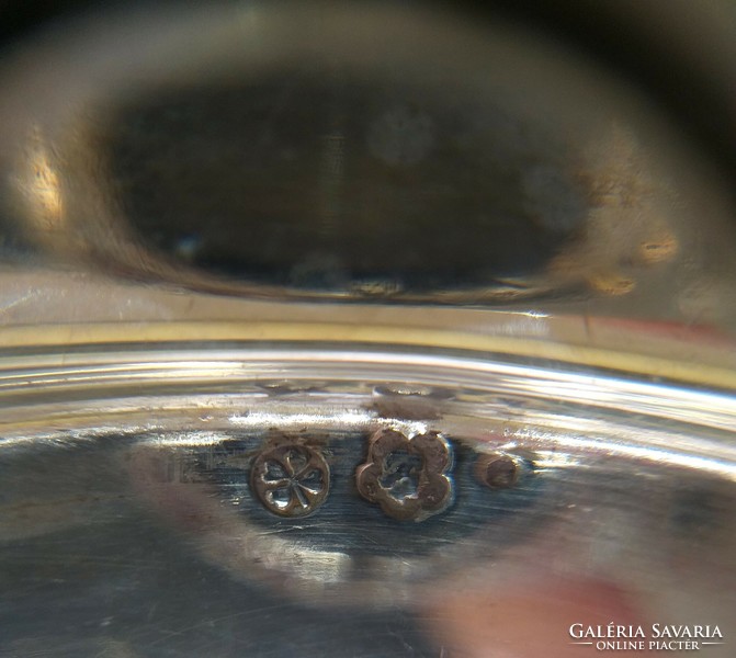 Antique slide head silver 123g. Decorative plate with two noble coats of arms (no. 11.)