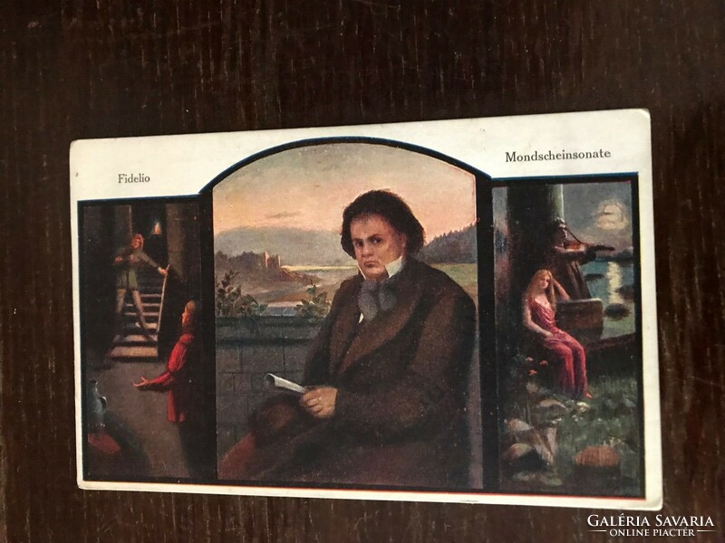 A.Zeckendorf: beethoven postcard, color.Kunstverlag gellmann, wien i. Release.