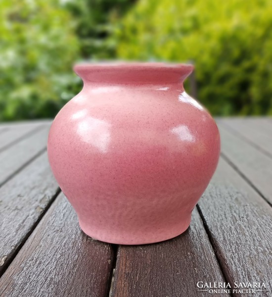 Rózsaszín kőkerámia váza 11cm