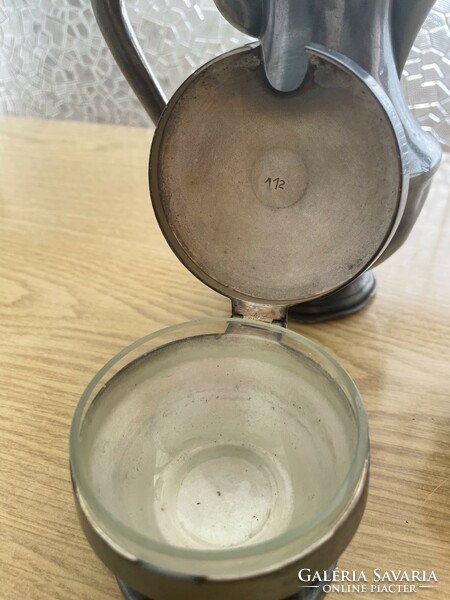 Silver-plated alpaca jug and sugar holders