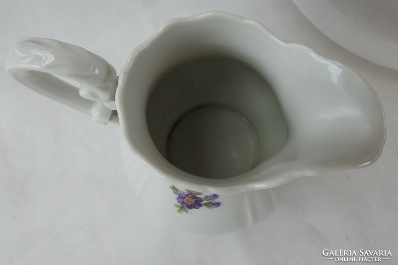 Old baroque small flower pattern zsolnay creamy spout