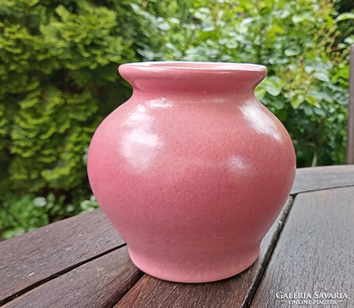 Rózsaszín kőkerámia váza 11cm