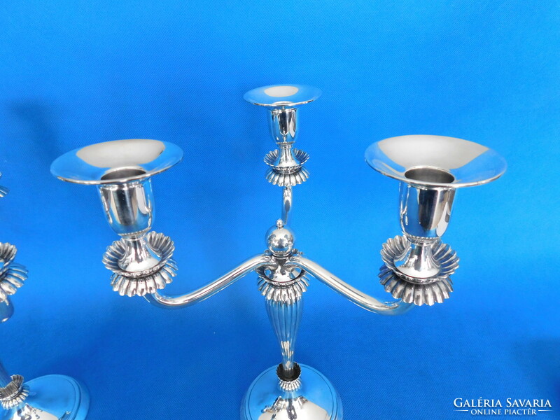 Pair of silver English candelabra candle holders 1507 gr