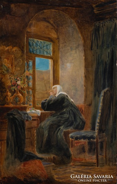 Ismeretlen Festő ( Adolf Kunz után): Apáca az ablakban