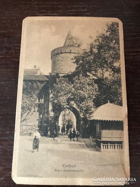 Cottbus altes stadtmauertor. Black and white old postcard. Post office clean. 1931