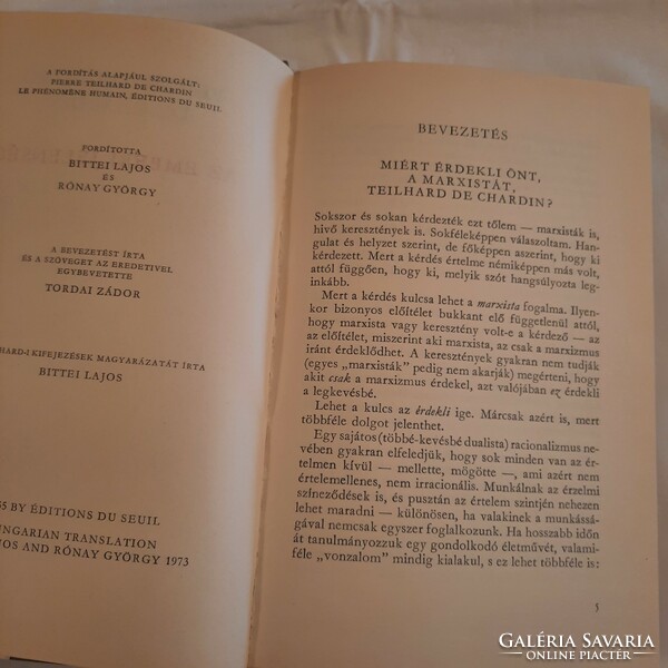 Pierre Teilhard de Chardin: Az emberi jelenség     Gondolat Kiadó 1973