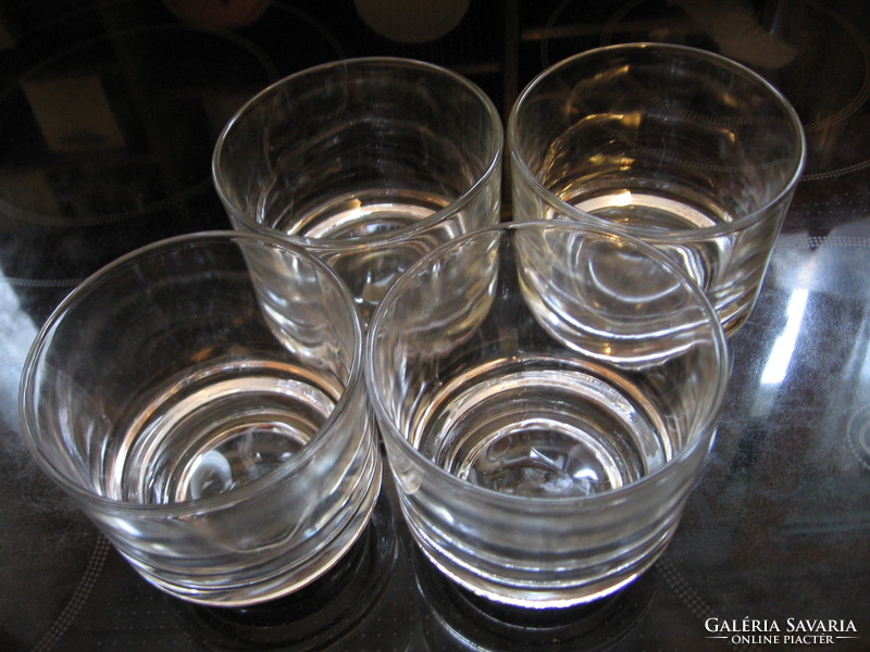 Set of 5+2 Ramazzotti glasses with gold lettering on the bottom