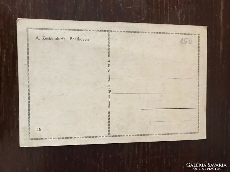 A.Zeckendorf: Beethoven képeslap,színes.Kunstverlag Gellmann,Wien I. kiadása.