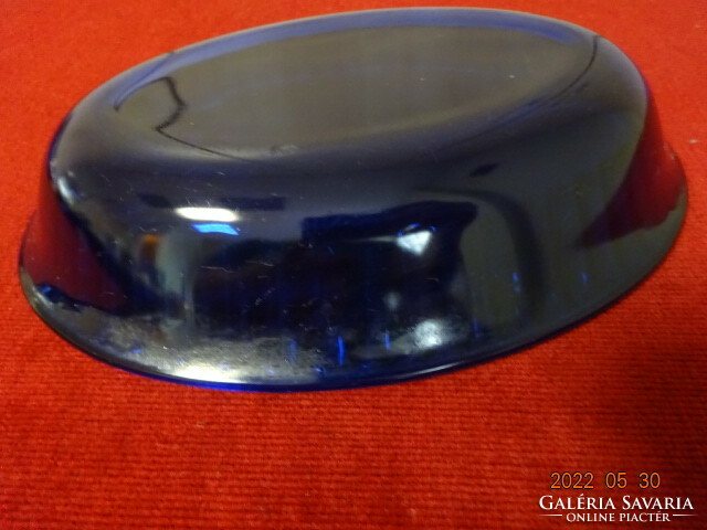Kobalt kék üveg ovális asztalközép. Vanneki! Jókai.