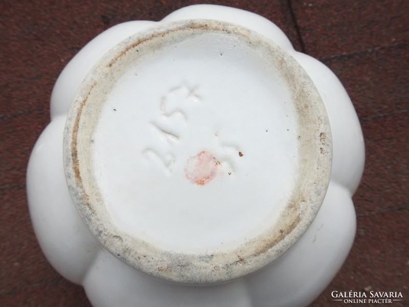 Antik porcelán kaspó - virágkehely alakú virágtartó - jelzett
