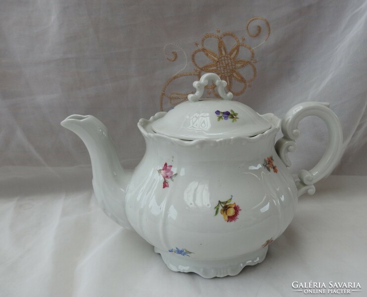 Old baroque small flower pattern zsolnay tea - spout