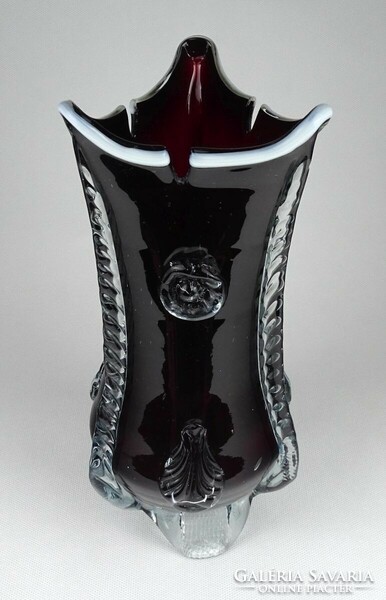 1I962 Mid century művészi üveg váza 25.5 cm