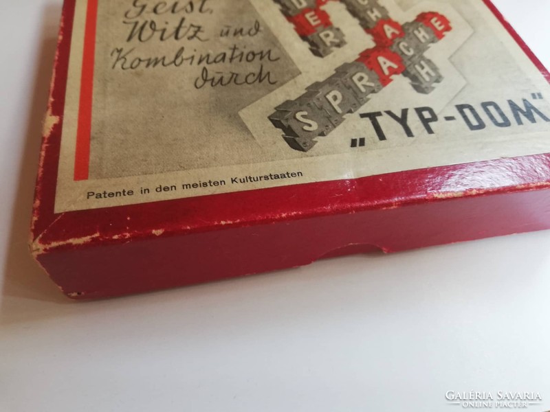 Typ-dom word puzzle from the 1940s with its original box