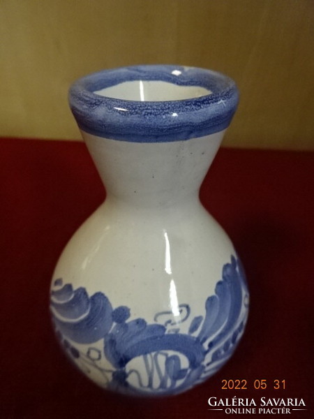 Austrian glazed ceramic vase with hand painting, height 10.5 cm. He has! Jókai.