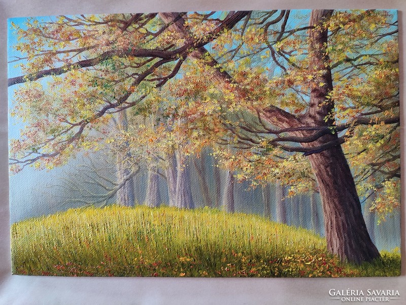 Oil painting: forest edge