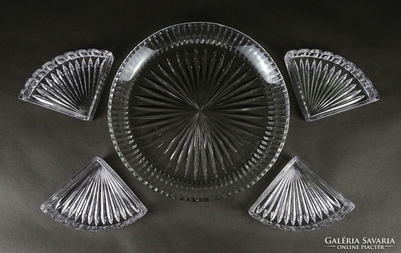 1J047 mid century five-piece glass serving bowl 25 cm