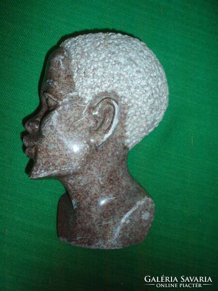 Vintage mineral carved african statue portrait