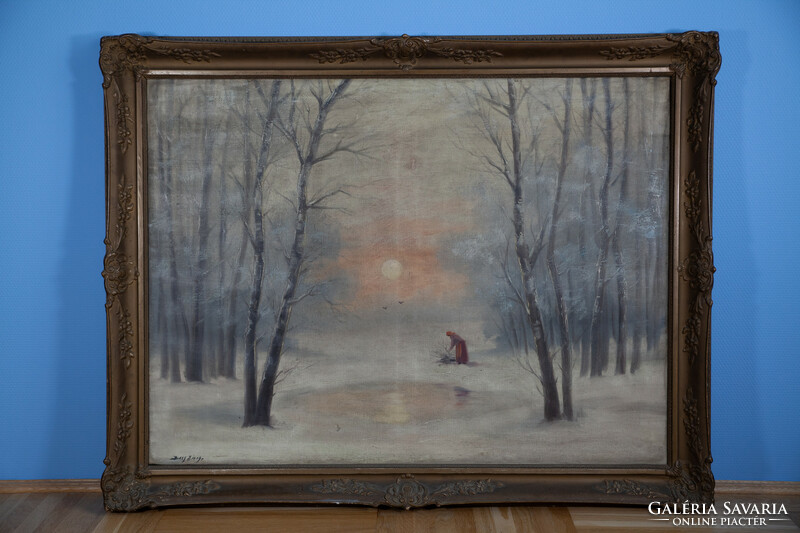 Winter landscape 80x100 oil on canvas