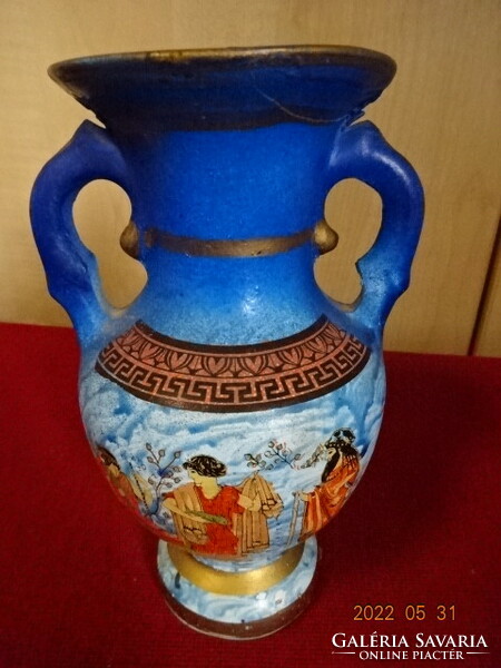 Görög terrakotta váza, magassága 17,5 cm. Vanneki! Jókai.