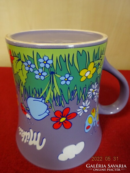 German porcelain mug with milka inscription, also purple inside. He has! Jókai.