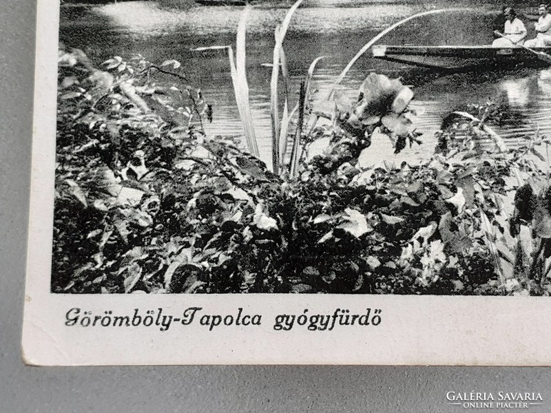 Régi képeslap Görömböly Tapolca gyógyfürdő tórészlet fotó levelezőlap