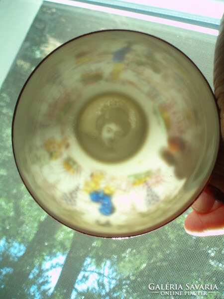 Vintage litofán kézi festésű japán tojáshéj porcelán teás készlet