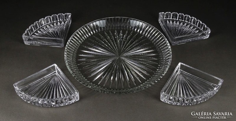 1J047 mid century five-piece glass serving bowl 25 cm