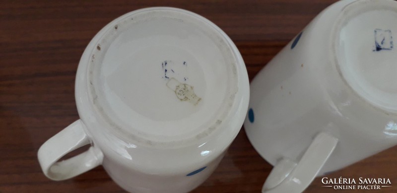 Régi Zsolnay porcelán pöttyös bögre csésze 2 db