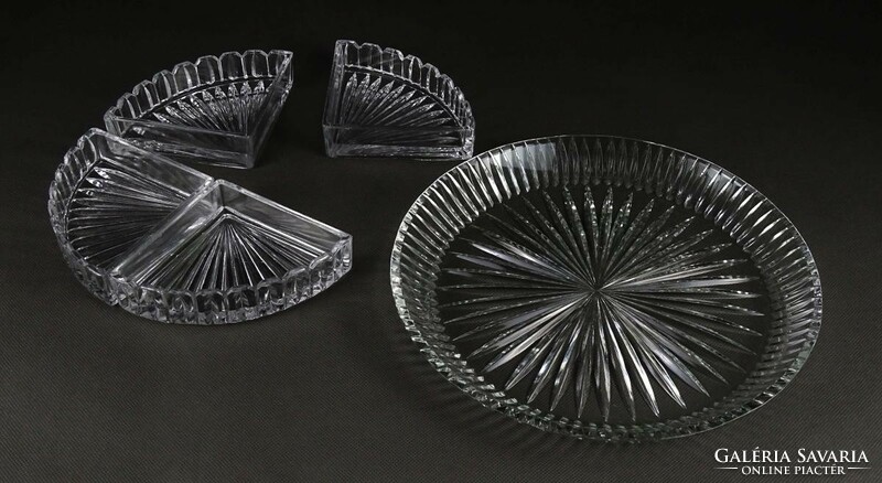 1J047 mid century five-piece glass serving bowl 25 cm