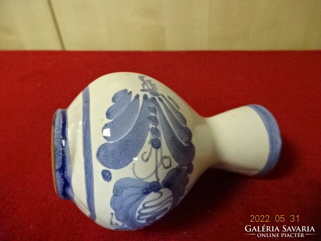 Austrian glazed ceramic vase with hand painting, height 10.5 cm. He has! Jókai.