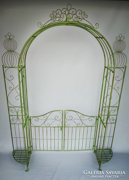 Wrought iron rose gate