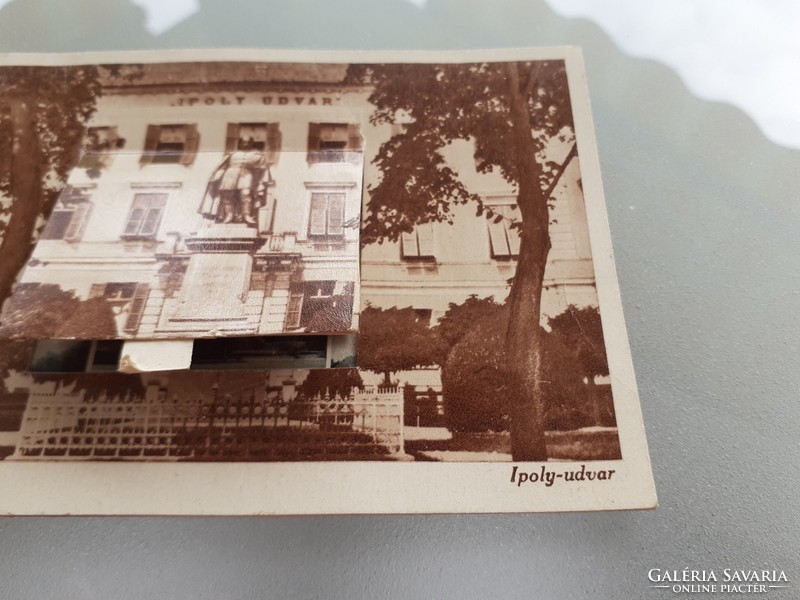 Old Leporello postcard Balatonfüred spa ipoly courtyard photo postcard