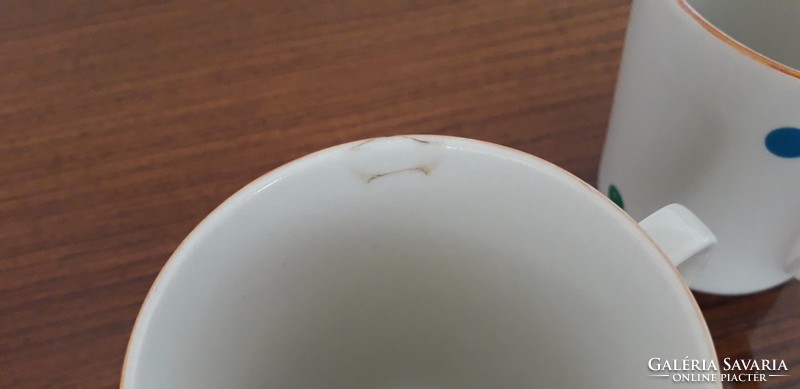 Régi Zsolnay porcelán pöttyös bögre csésze 2 db