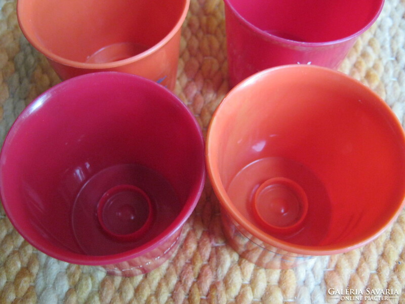 4 pcs retro plastic camping glasses open-drink-close